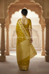 Khaddi Georget Silk Saree Back Pose