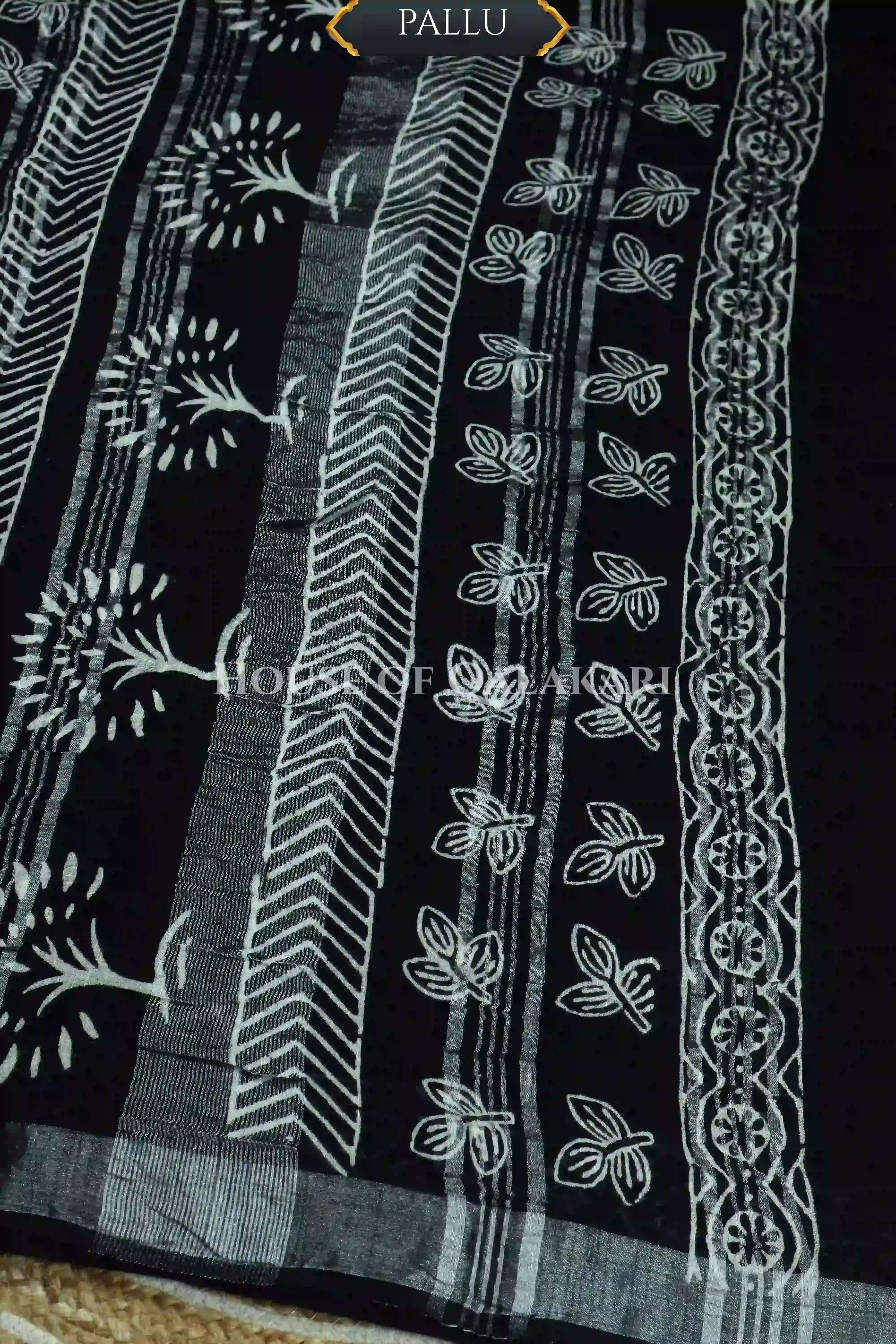 linen cotton saree 498 pallu