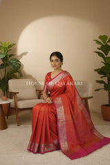 Tanchui Cotton Saree sitting pose