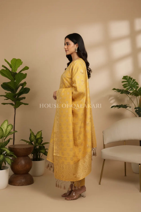 chanderi cotton dress material side pose