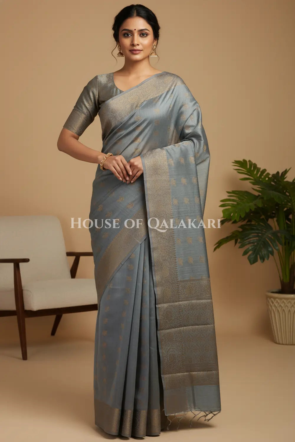 cotton saree front pose