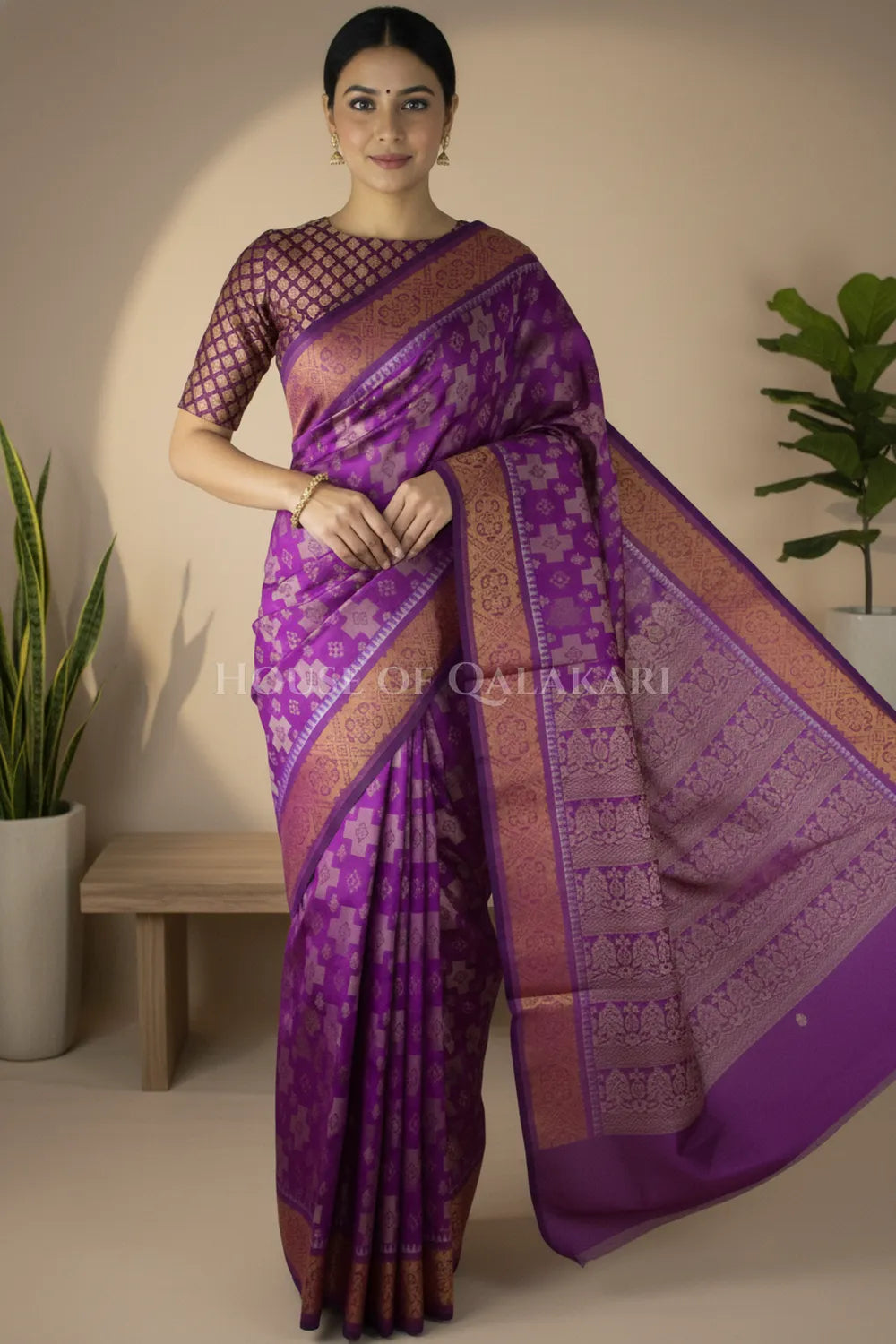 mulmul cotton patola saree 0427 front pose