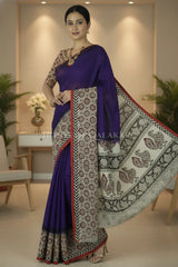 chennuri silk kalamkari saree 0446 side pose