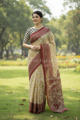 cotton kalamkari saree 0455 outdoor pose
