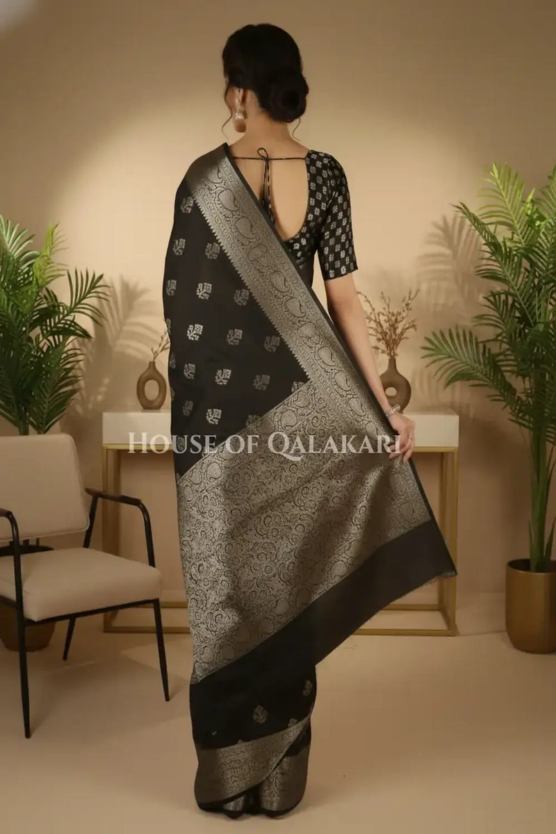 Monga Silk Saree back pose