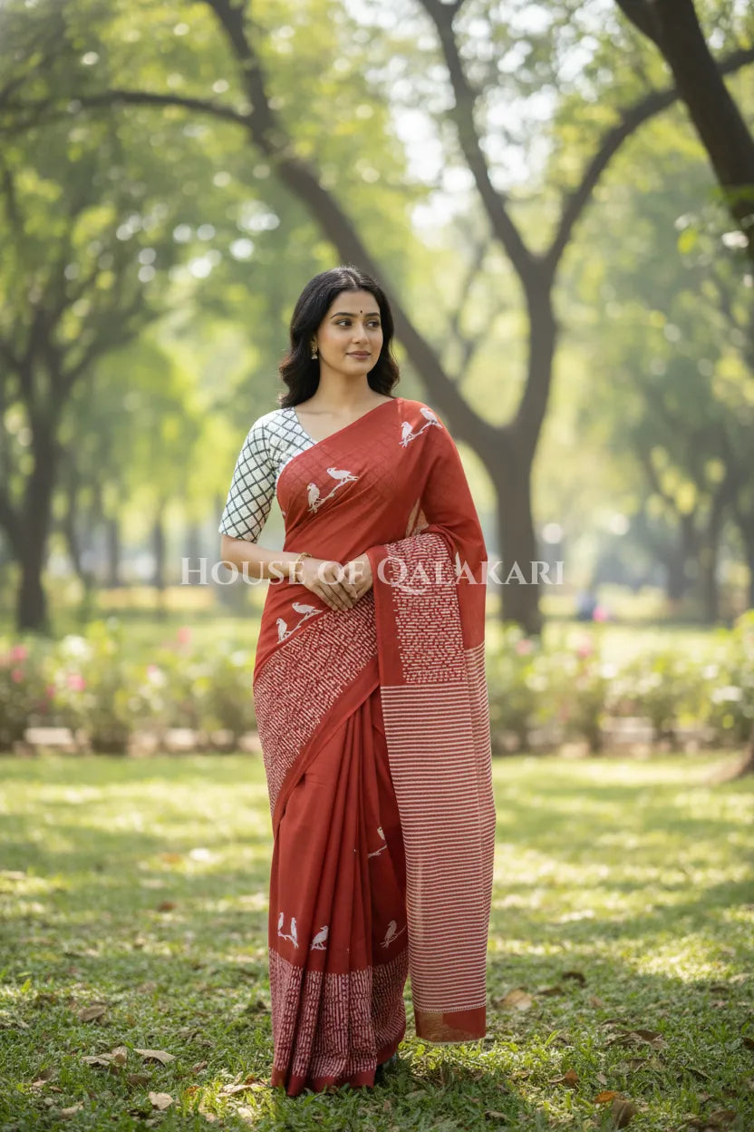 mulmul cotton bagru saree 406 park pose