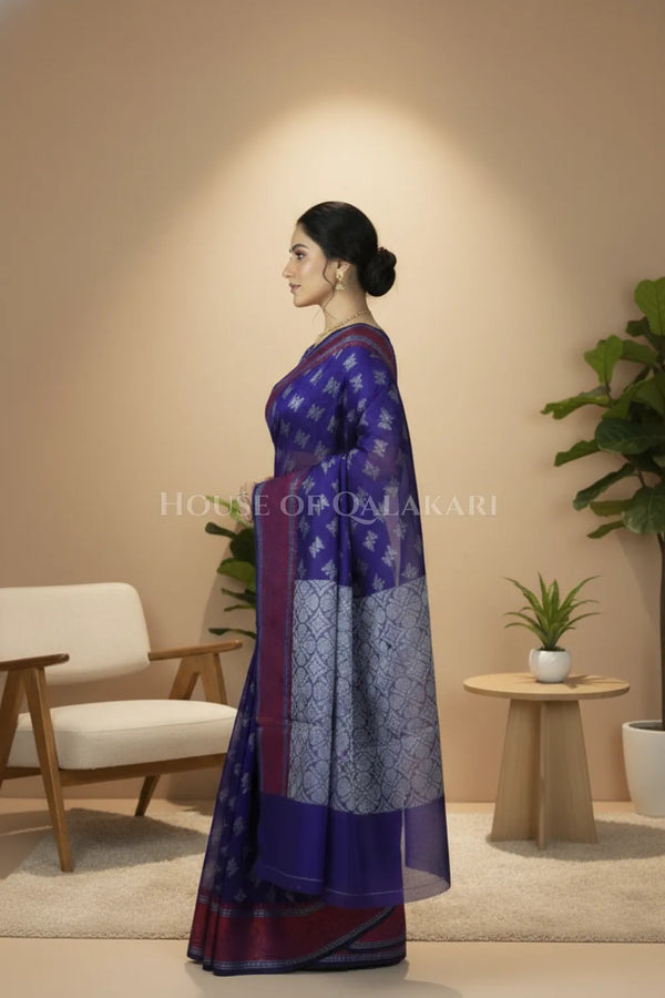mulmul cotton patola saree 0437 side pose
