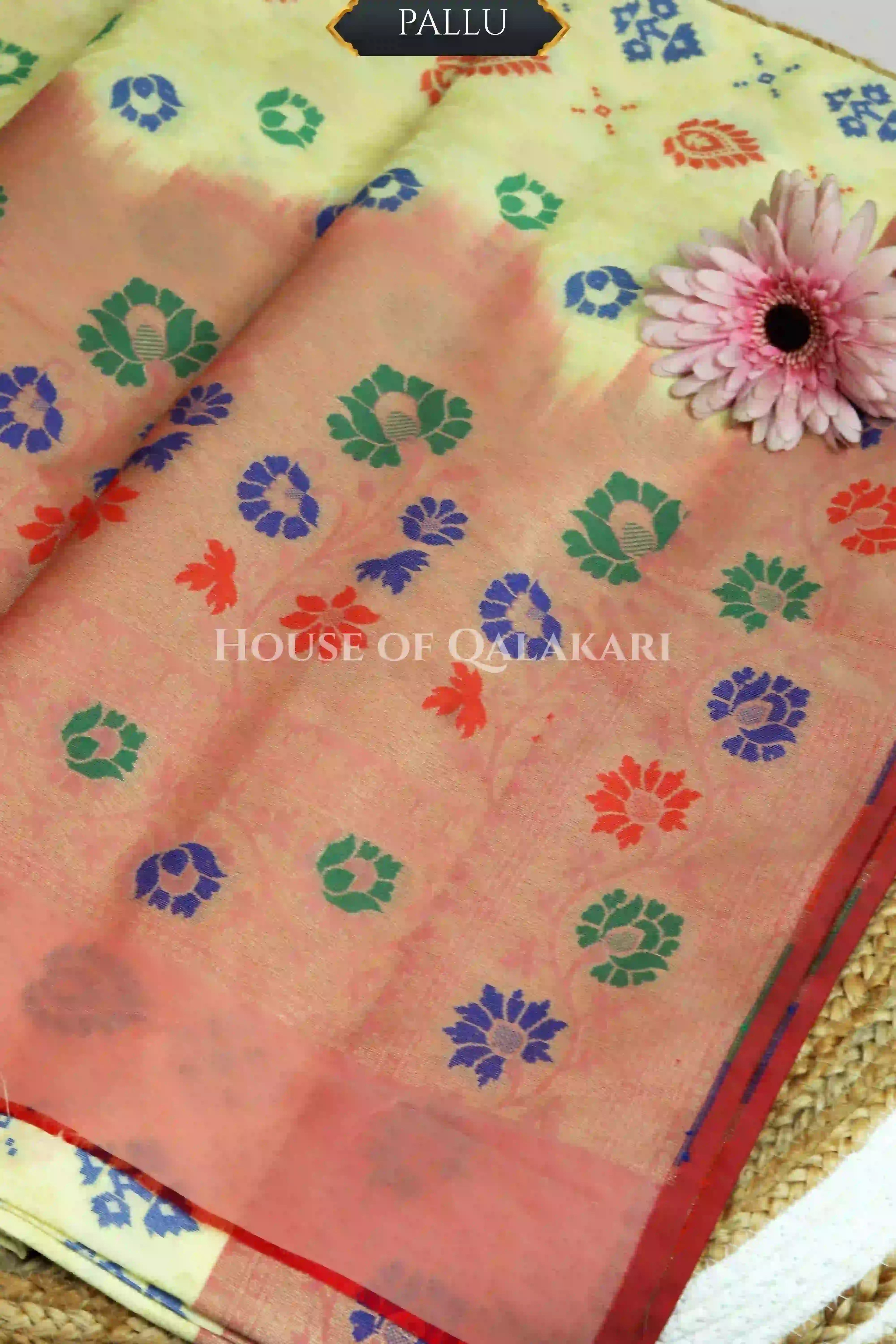 georget silk saree pallu