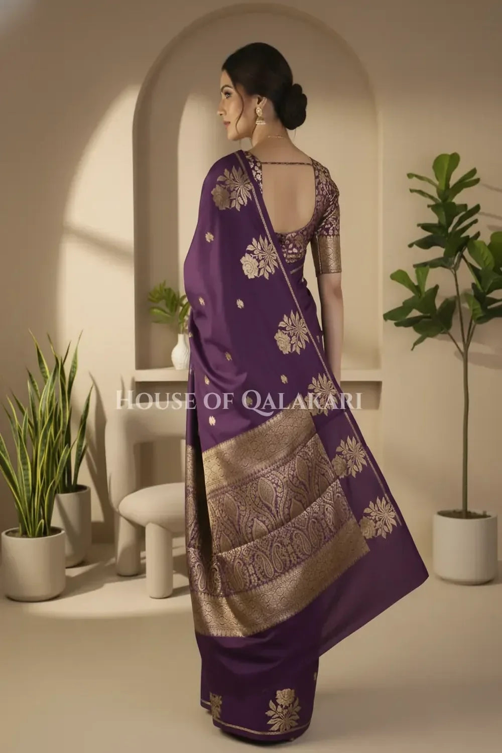 Mango Silk Saree back pose