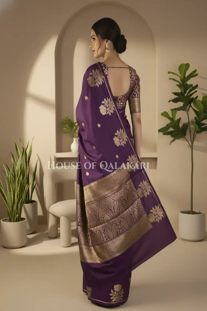 Mango Silk Saree back pose