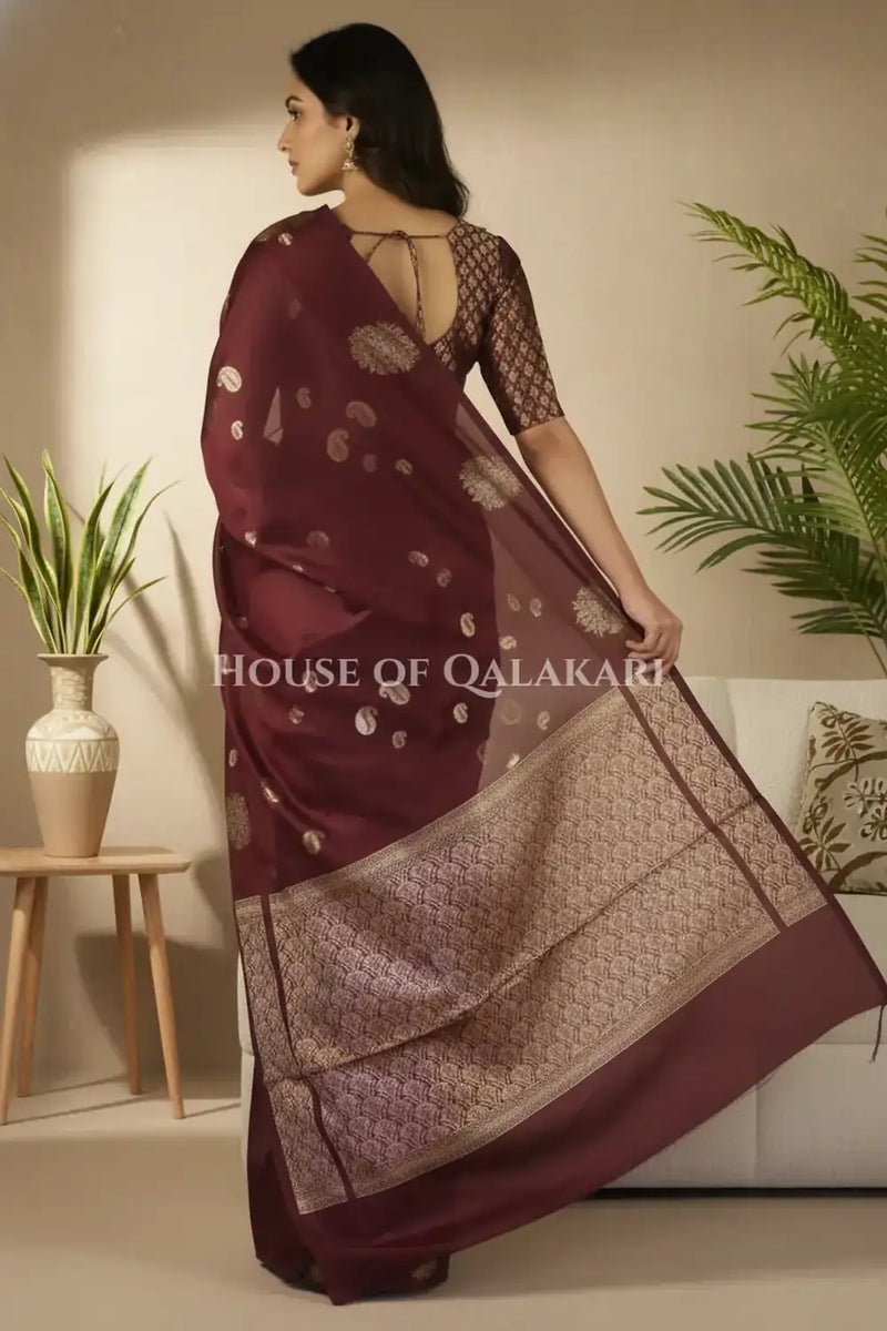 Mango Silk Saree back pose