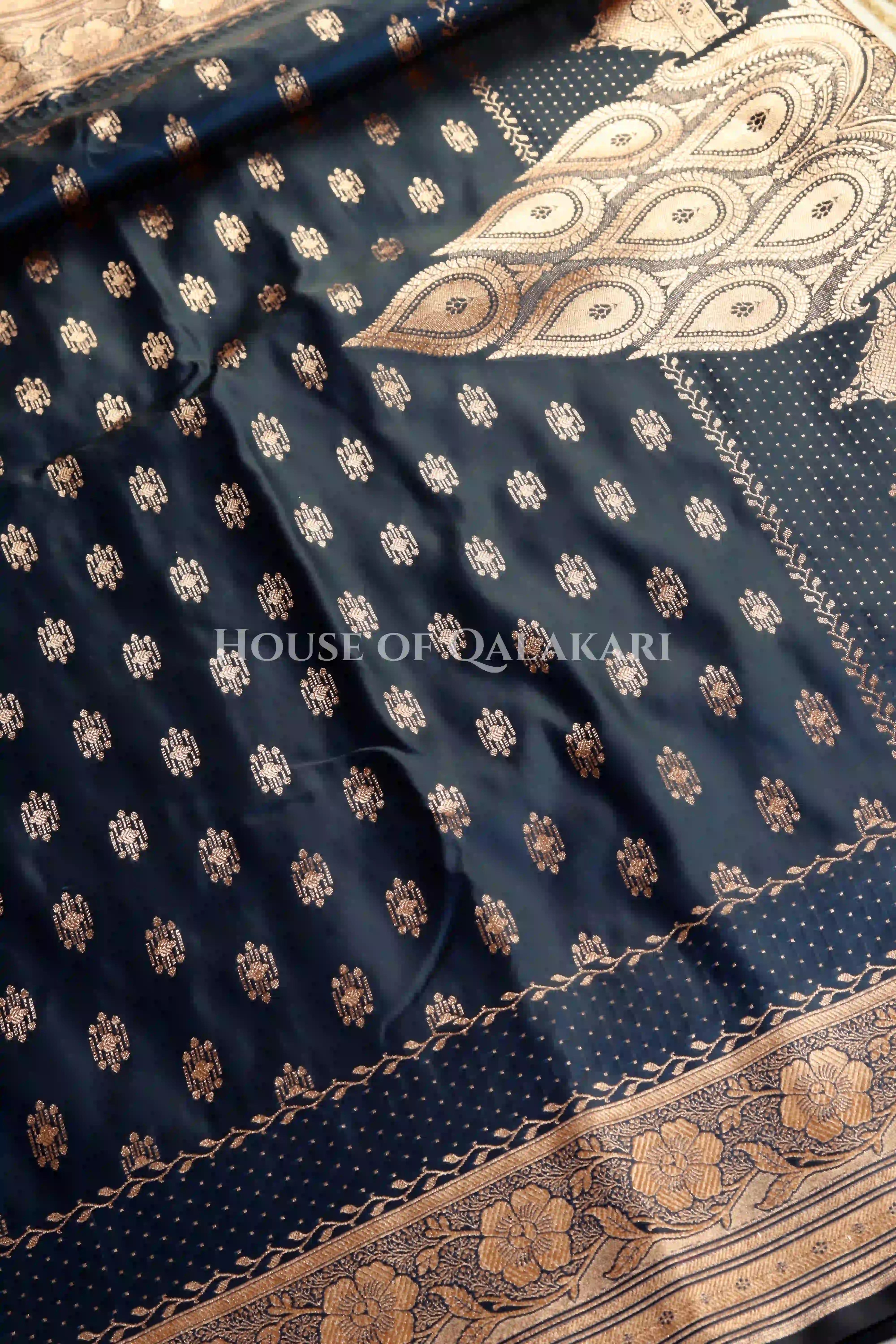 Double Katan Silk Saree body