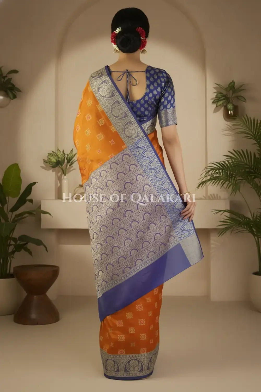 Cotton Saree back pose