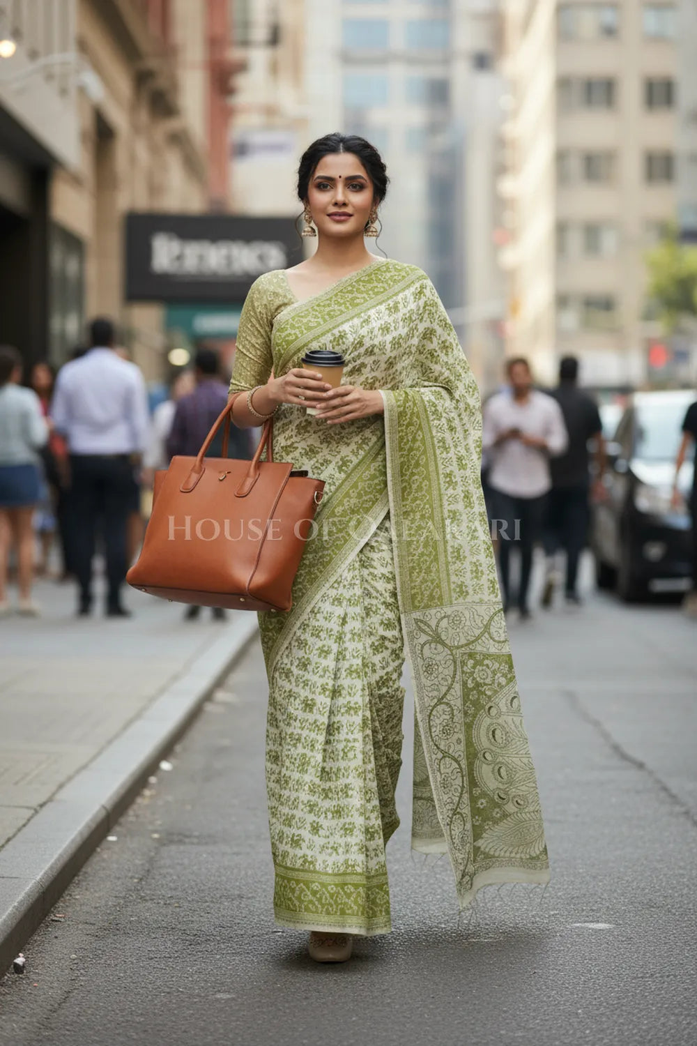 cotton kalamkari saree 0462 outdoor pose