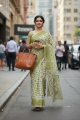 cotton kalamkari saree 0462 outdoor pose