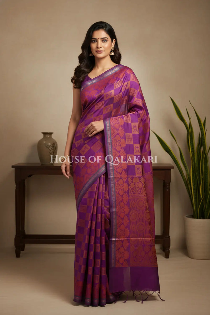 mulmul cotton patola saree front pose