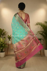 Cotton Saree back pose