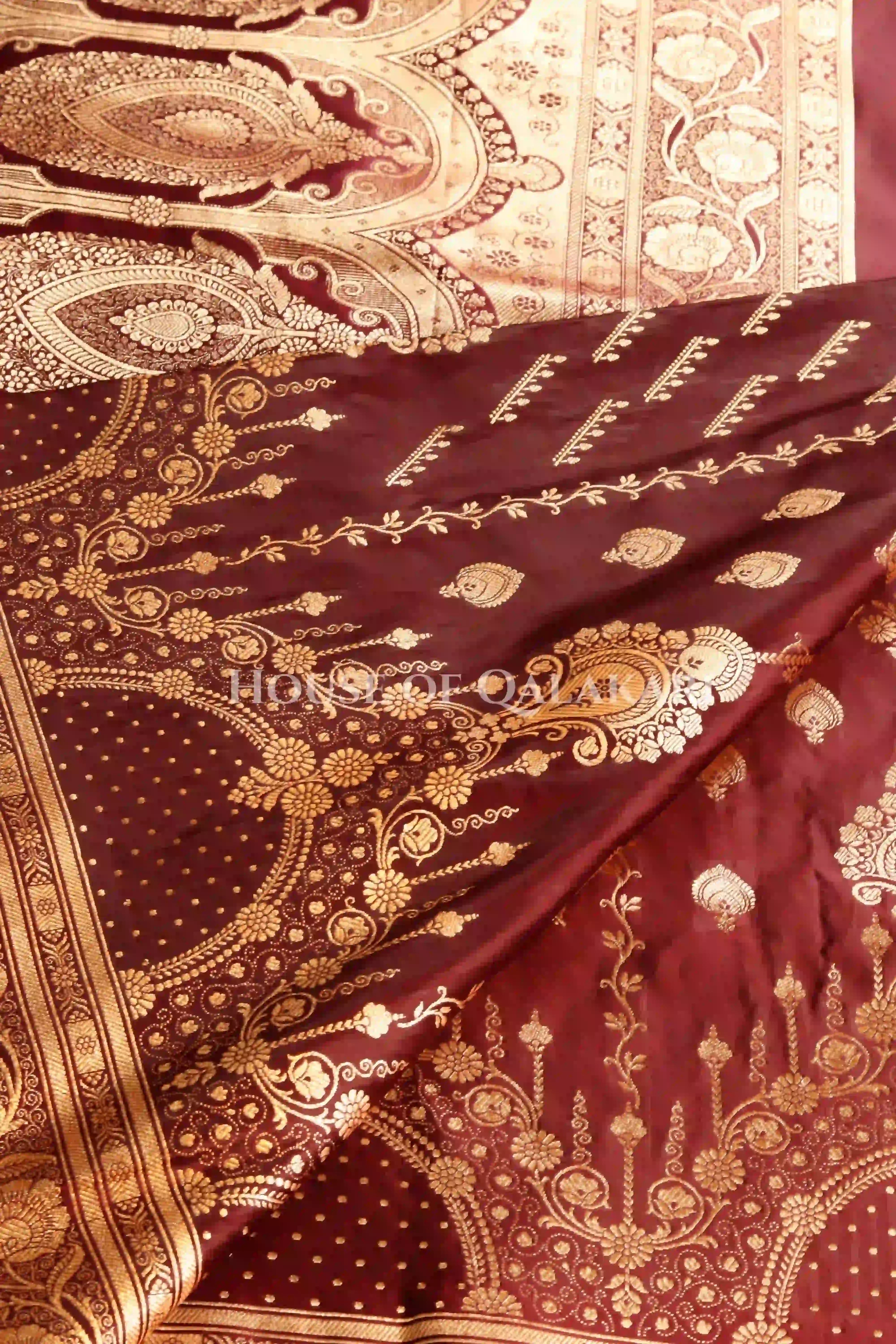 Double Katan Silk Saree body