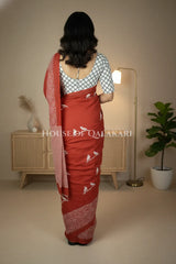 mulmul cotton bagru saree 406 back pose