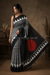 linen cotton saree 496 front pose