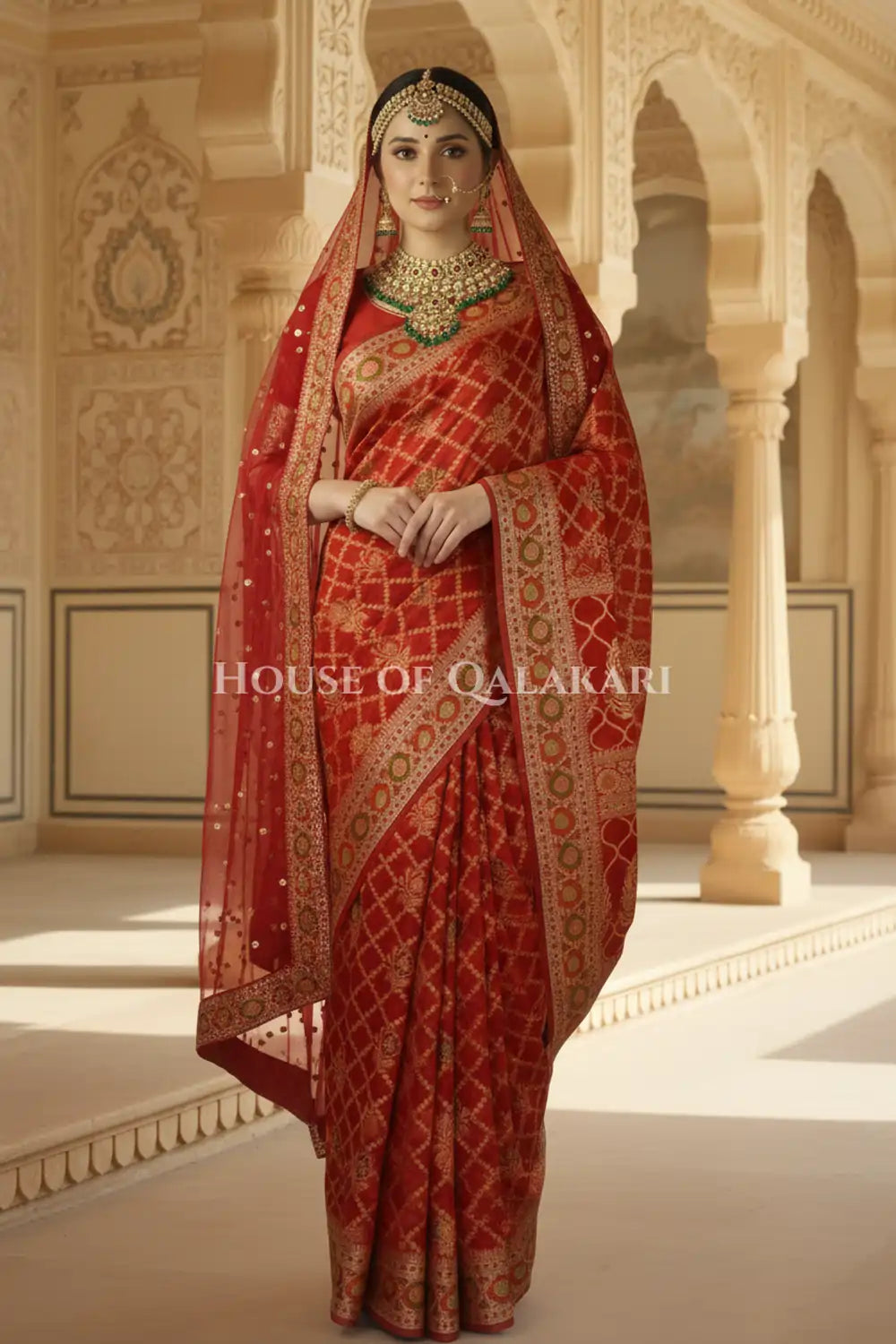 Khaddi Georget Silk Saree Bridal Pose