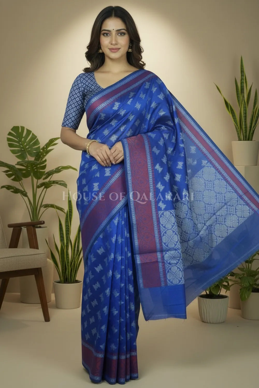 mulmul cotton patola saree 0438 front pose