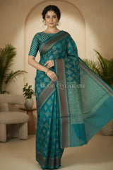 mulmul cotton patola saree 0441 front pose