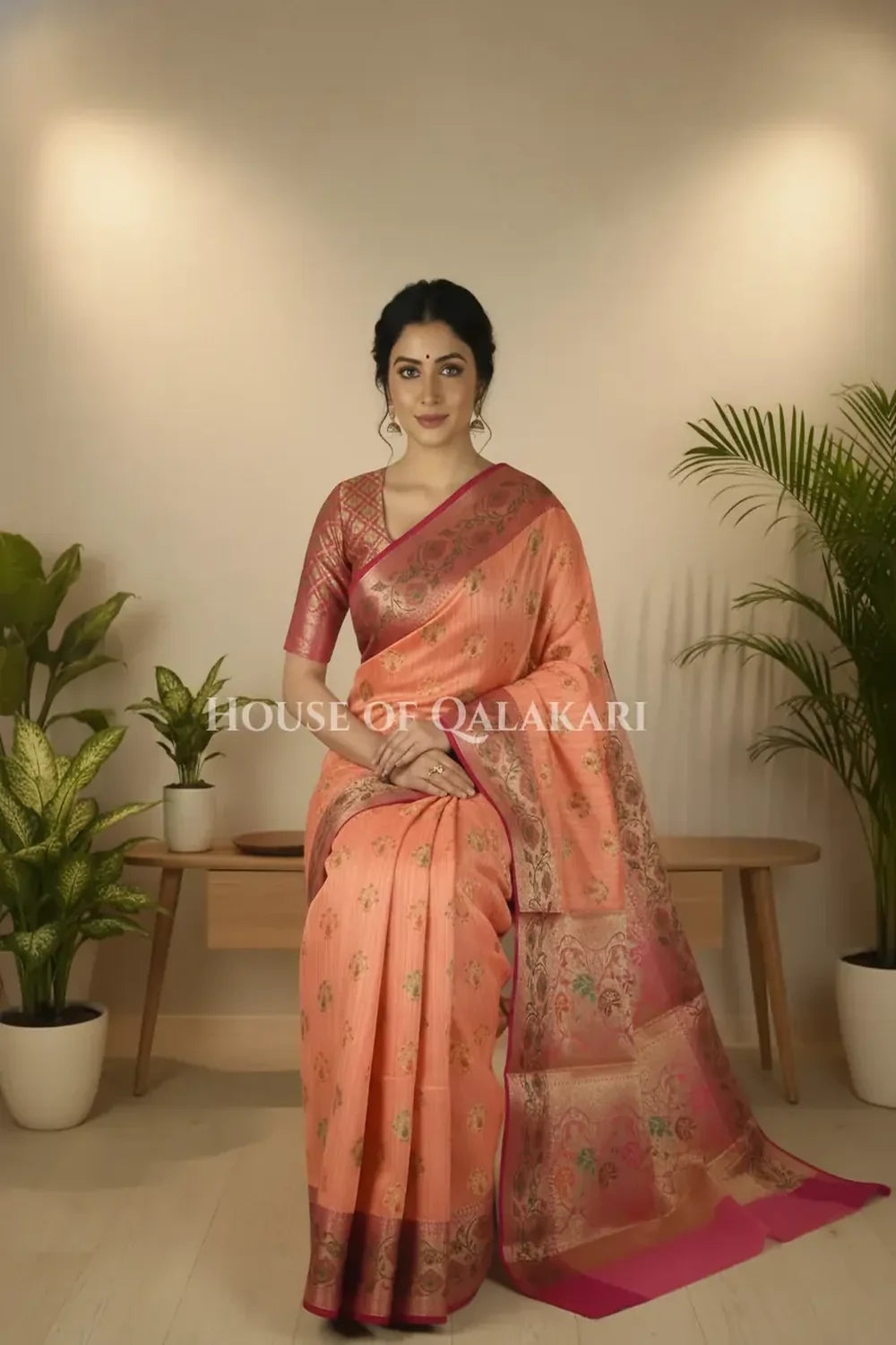 Cotton Saree sitting pose