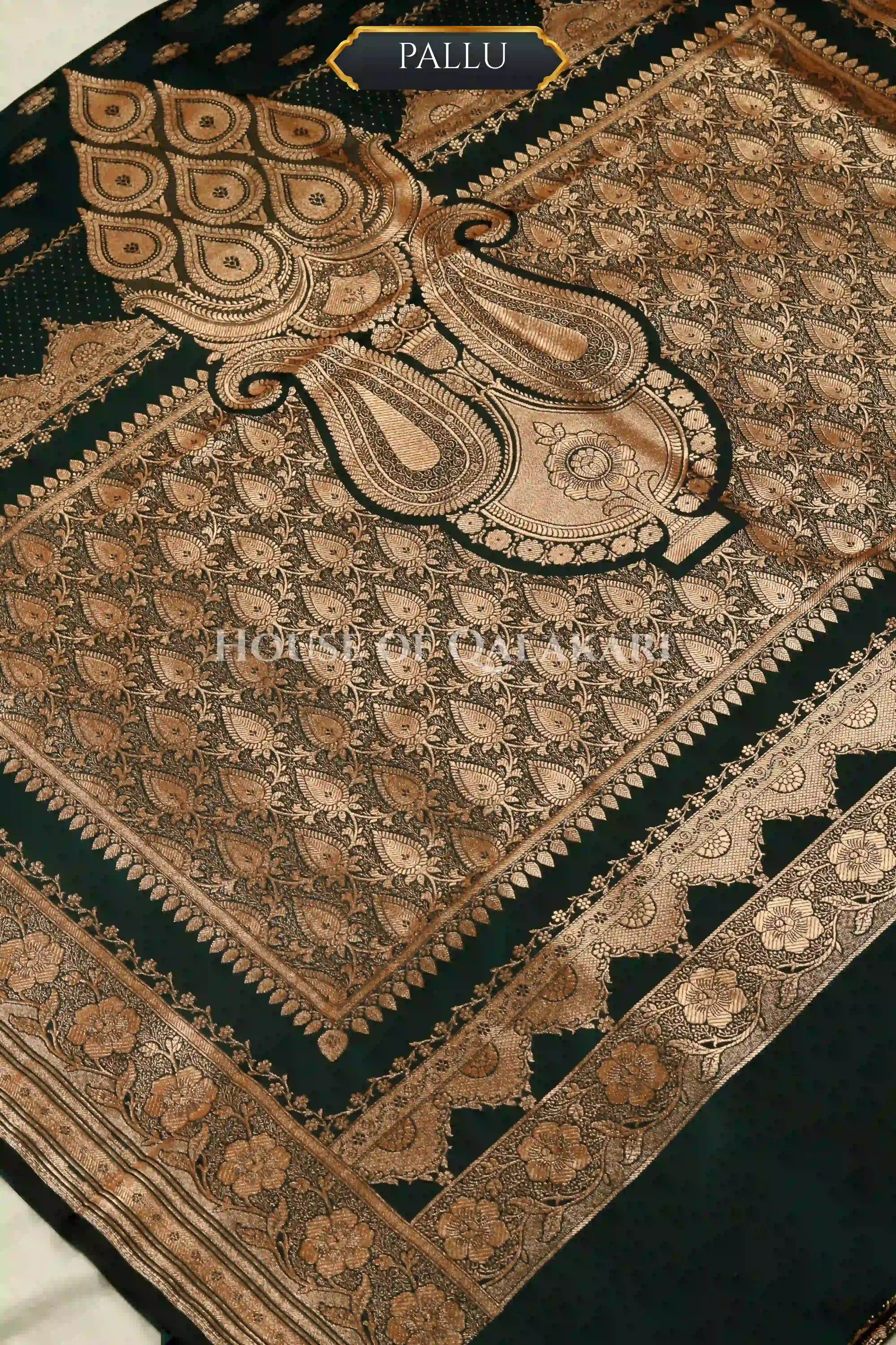 Double Katan Silk Saree pallu