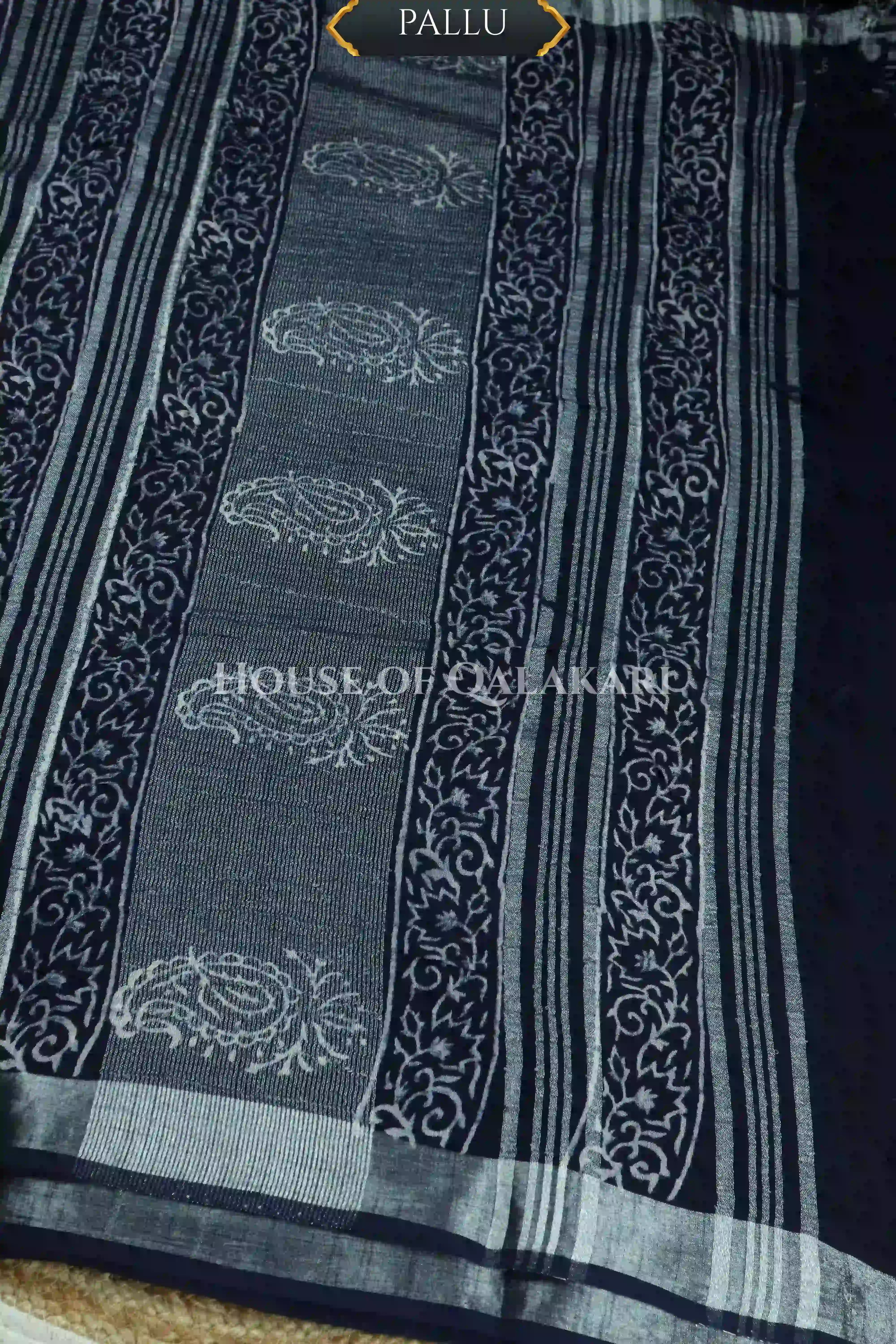 linen cotton saree 494 pallu