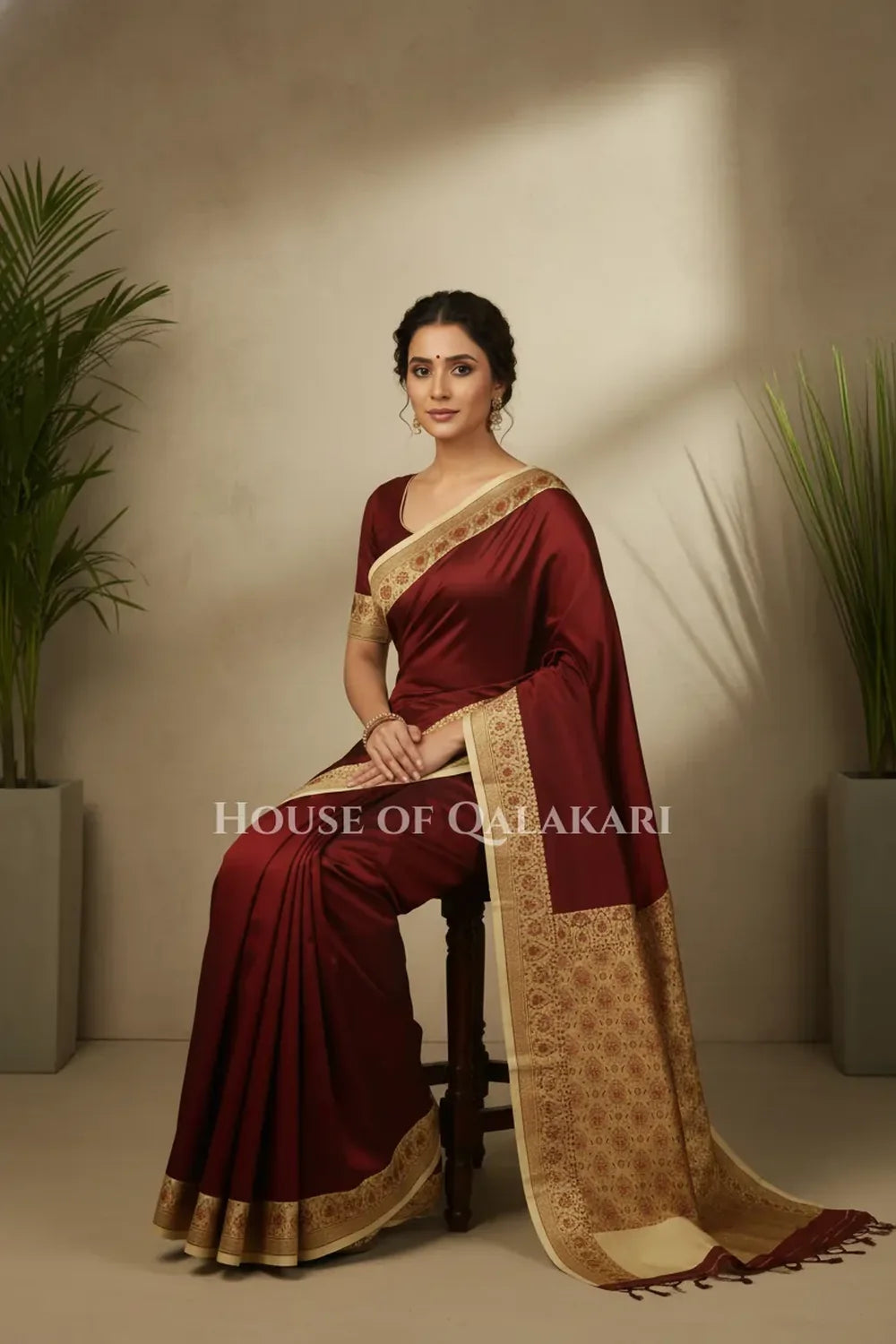 Silk Saree sitting pose