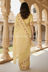 Khaddi Georget Silk Saree Back Pose