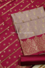 Banarasi Silk in lilac and magenta contrast with Intricate Zari Buti – product
