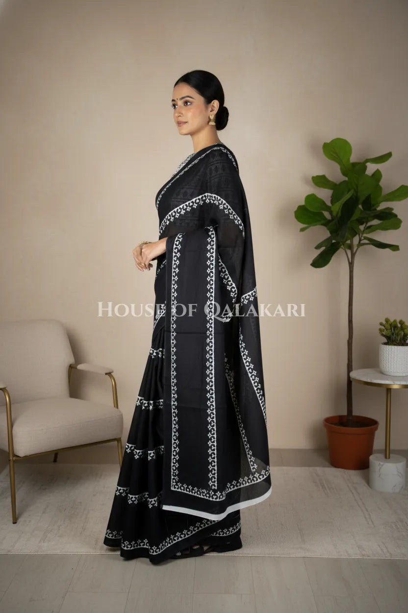 mulmul cotton bagru saree 405 side pose