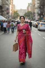 mulmul cotton patola saree 0435 outdoor pose