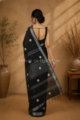linen cotton saree 491 back pose