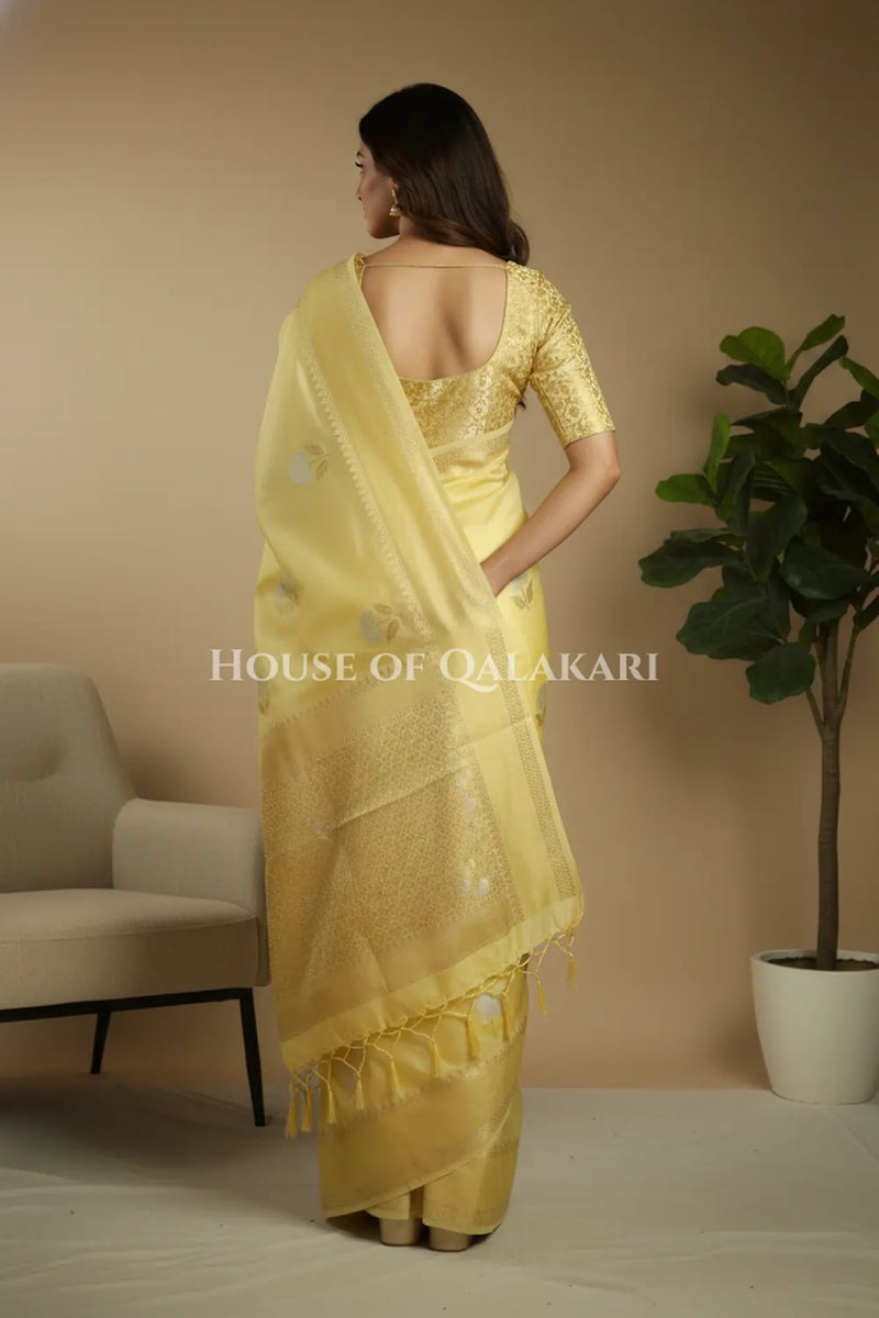 moonga silk saree back pose