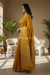 chiniya pure silk saree side pose