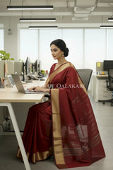 cotton saree 0338 office pose1