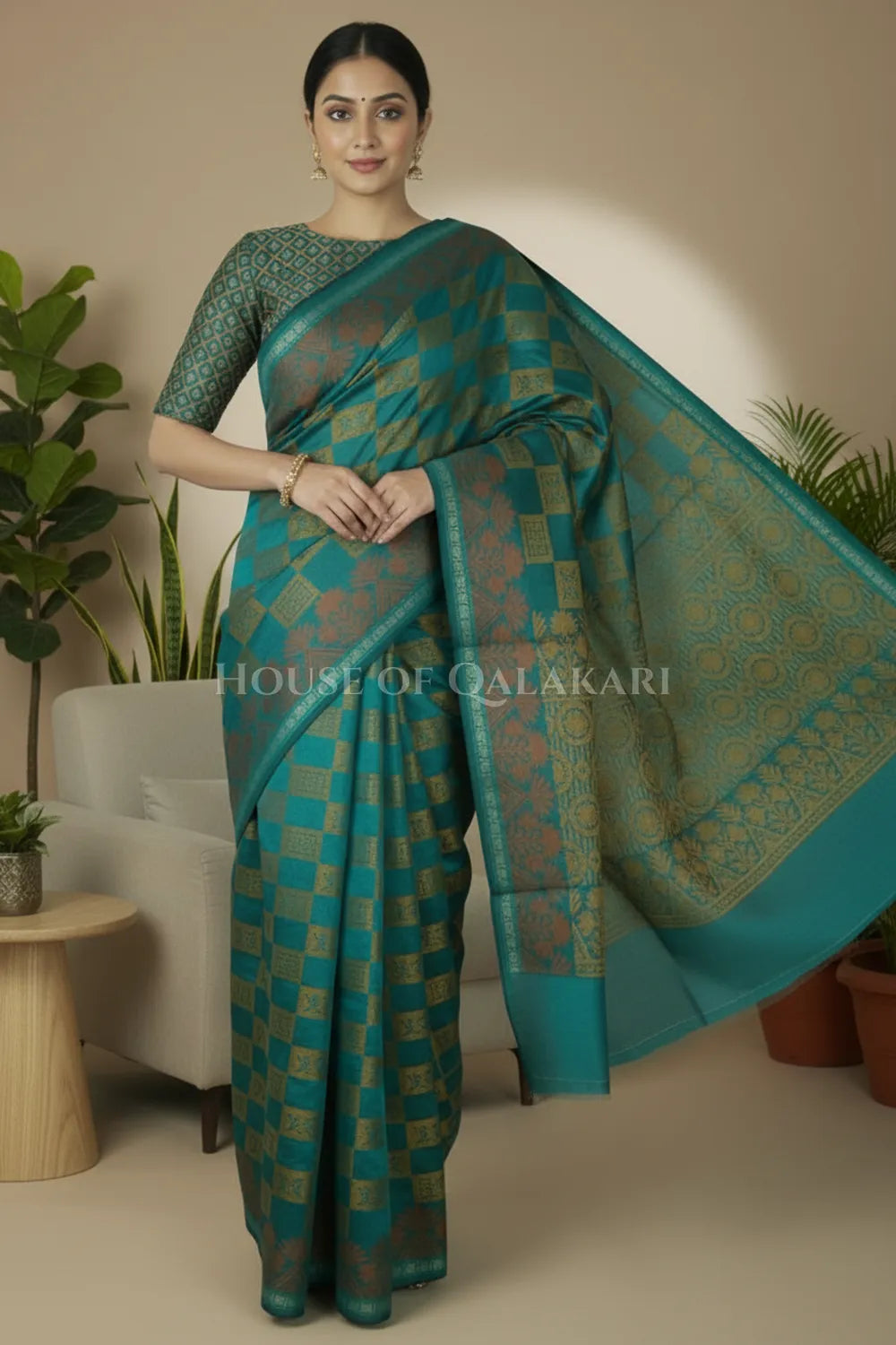 mulmul cotton patola saree 0444 front pose