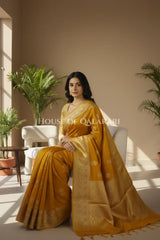 chiniya pure silk saree sitting pose