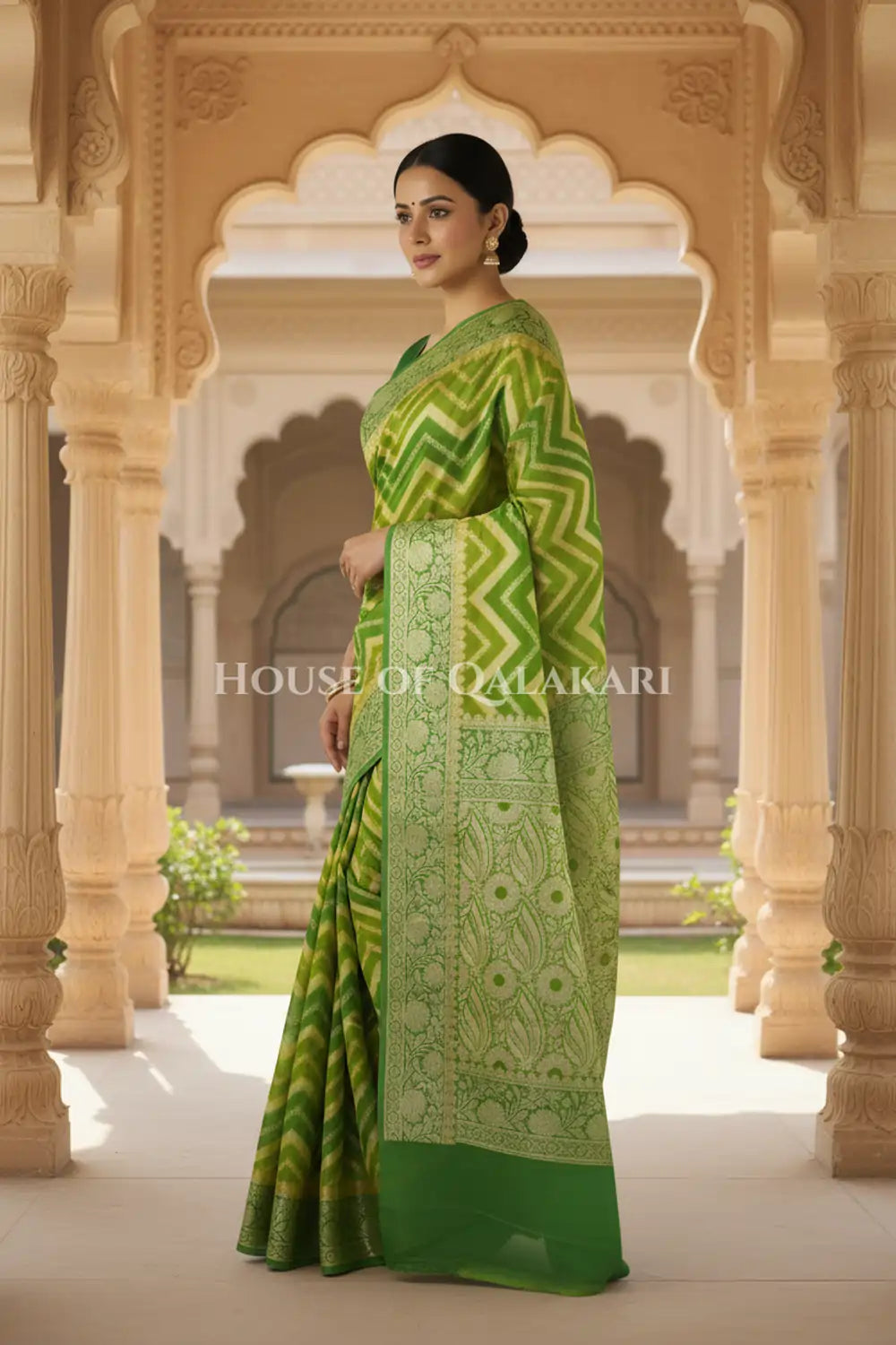 Khaddi Georget Silk Saree Side Pose