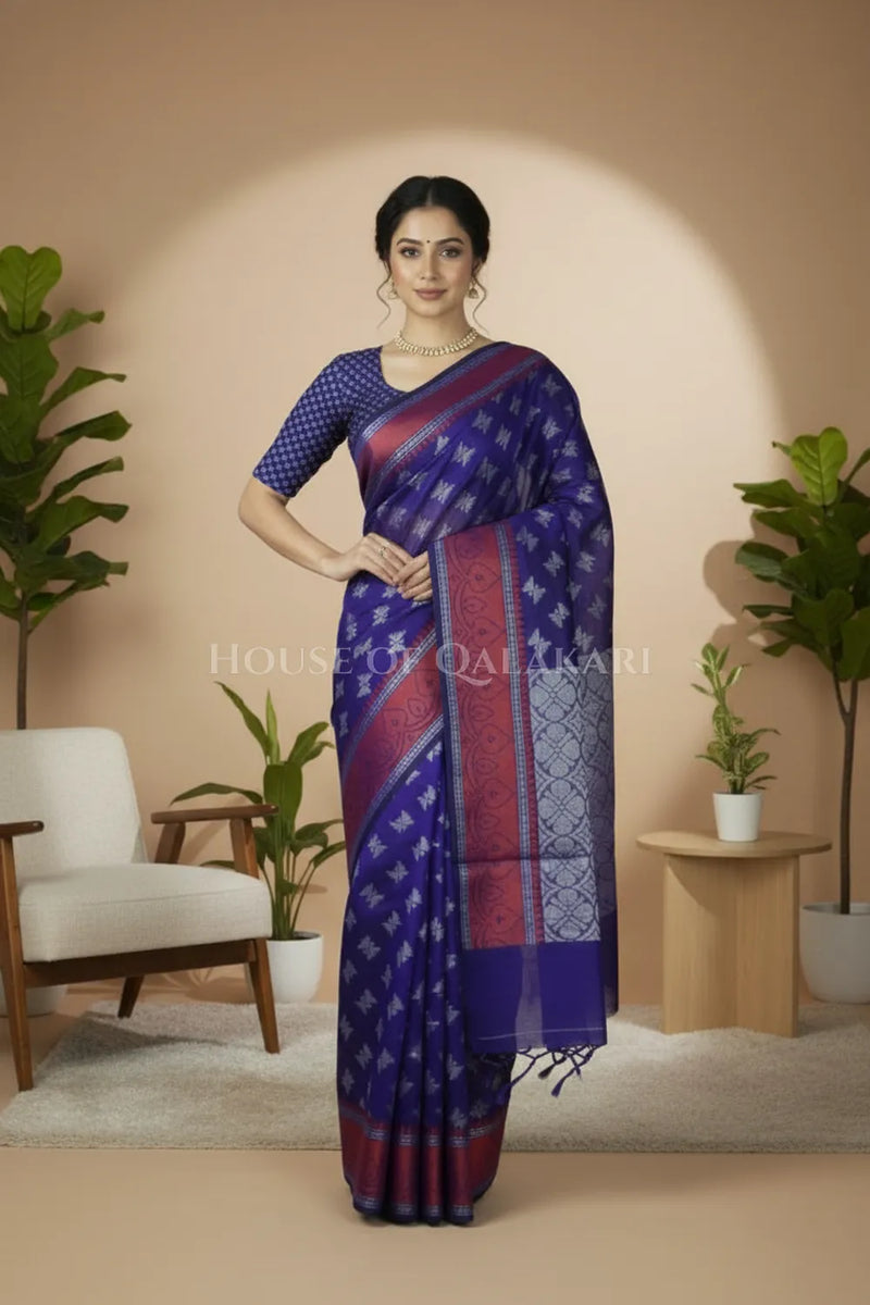 mulmul cotton patola saree 0437 front pose