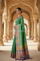 georget silk saree side pose