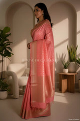 monga pure silk saree side pose