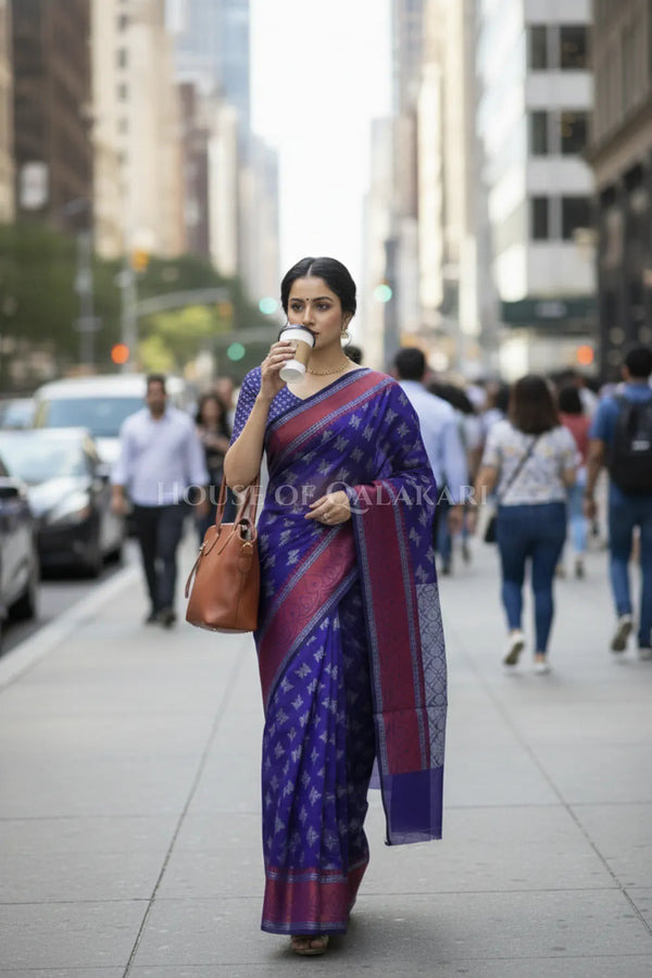 mulmul cotton patola saree 0437 outdoor pose