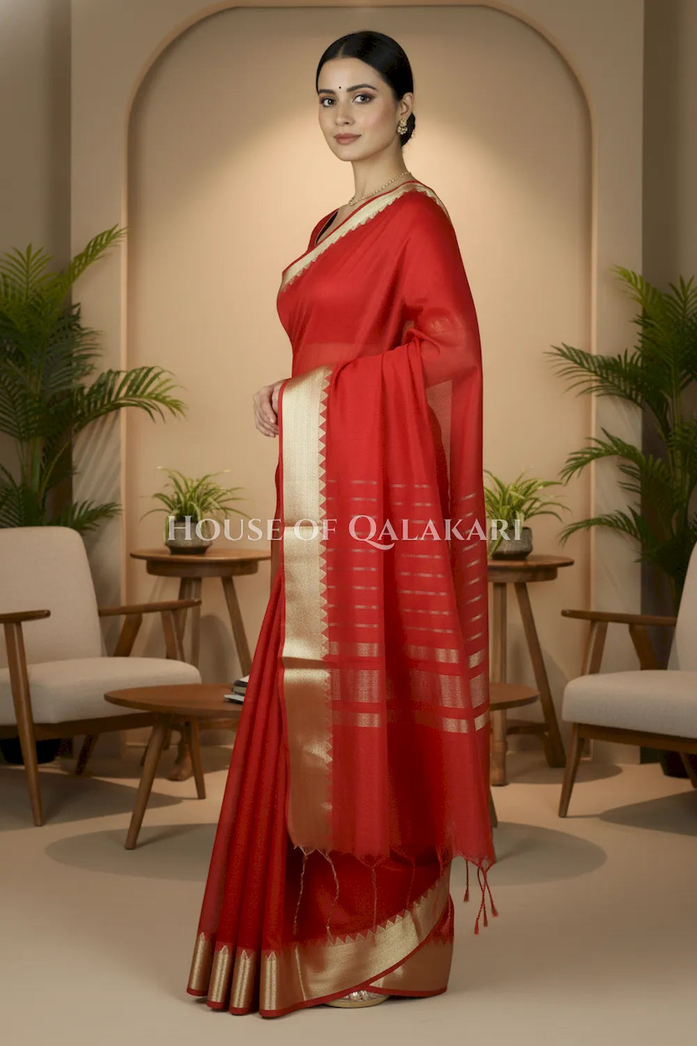 cotton saree 0337 side pose