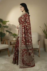 cotton kalamkari saree 0456 side pose