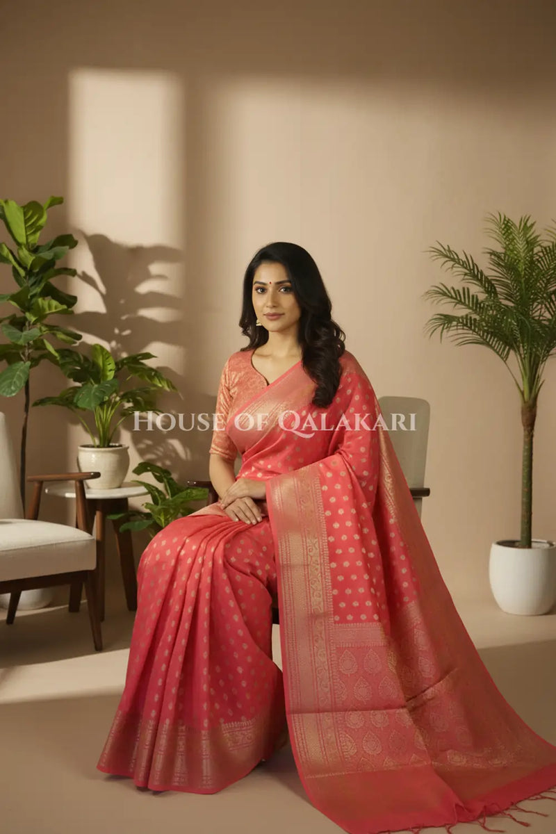 monga pure silk saree sitting pose
