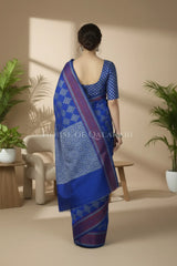 mulmul cotton patola saree 0439 back pose